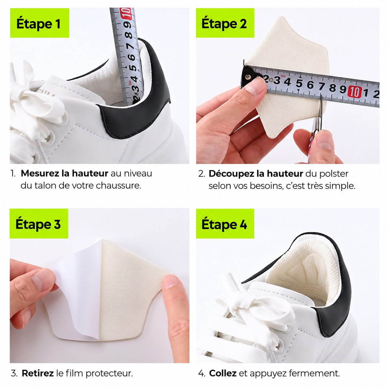 Coussinets de talon pour soulagement